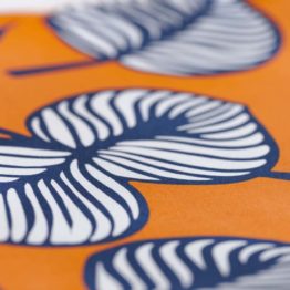 Blätter Canvas NELLIE orange blau aus Sew & More Kollektion